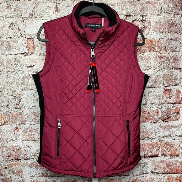 NWT Andrew Marc Womenʻs Quilted Puffer Vest Jacket Medium - Picture 2 of 16